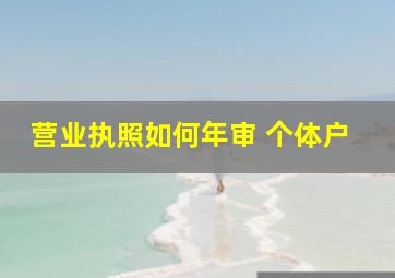 营业执照如何年审 个体户